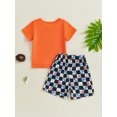 thumbnail image 6 of Toddler Baby Boy Shorts Set 6 12 18 24 Months 2T 3T 4T Letter/Dinosaur/Duck Embroidery Short Sleeve T-shirts Elastic Waist Shorts 2 Piece Summer Outfit, 6 of 9