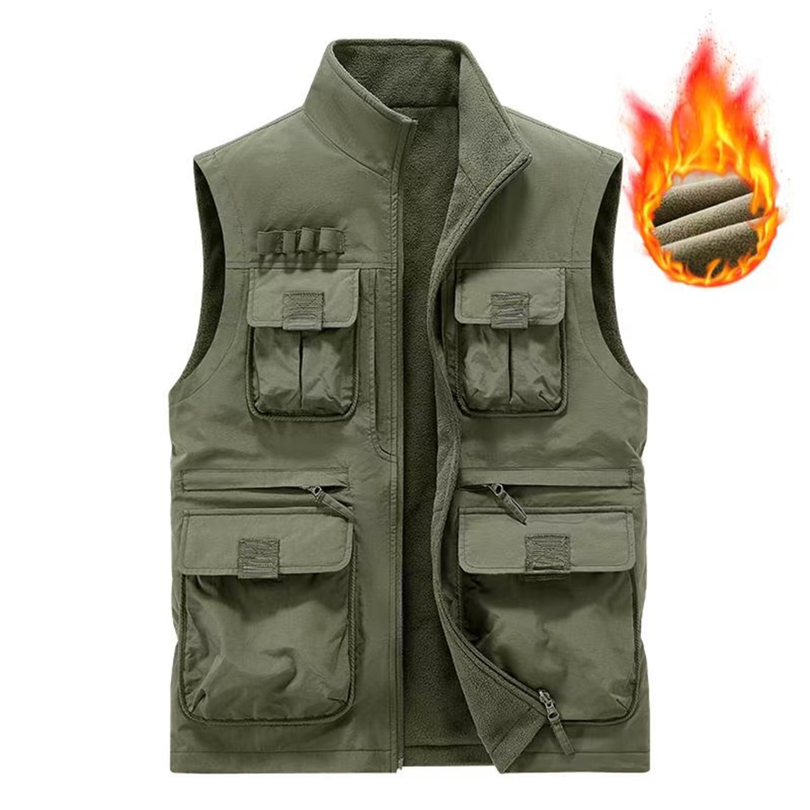 Womens Tank Tops- Cargo Vest for Women Casual Sleeveless Lightweight Outdoor Fishing Safari Travel Photo Vest with Multi Pockets Green XXXL
