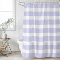 thumbnail image 2 of Extra Long Shower Curtain 72x96 Inch, Purple Striped Shower Curtain Waterproof Bathroom Decor, Modern Classic Horizontal Stripes Fabric Bath Curtain Set Accessories with Hooks, 2 of 7