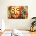 thumbnail image 3 of Elephant Stock Statue Of Buddha Wall Art - Horizontal Canvas Wall Art - Living Room Wall Decor - People Canvas - Gray And Yellow Decor - 12" x 8", 3 of 8