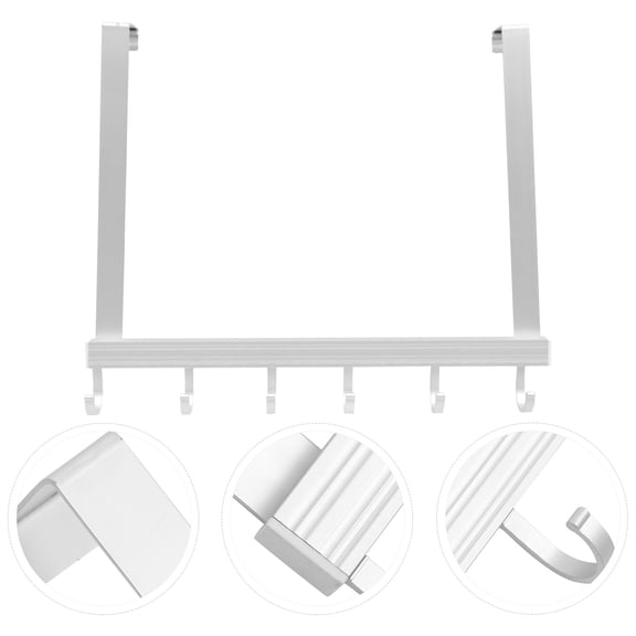 HOOWIFFY 1Pc Khaki Clothing Storage Rack Door Rear Clothes Holder Multipurpose Use