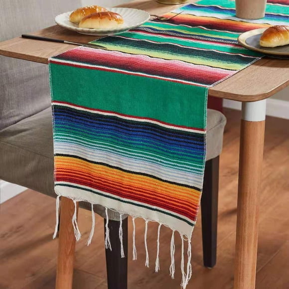 Camino de mesa con sarape para decoración de fiestas con temática mexicana para el Cinco de Mayo