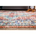 thumbnail image 3 of Taftan Orange/Blue Distressed Oriental Boho Poly-Cotton Area Rug with Tassel, 3 of 8