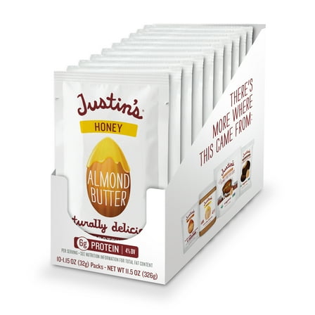 Justin's Honey Almond Butter Squeeze Pack, 1.15 oz (10 Pack)