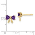 thumbnail image 4 of 14k Gold Polished Amethyst Bow Post Earrings XBS515, 4 of 4
