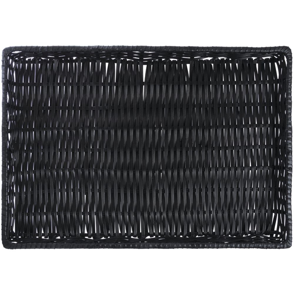 HUBERT Wicker Storage Basket Black Plastic - 18" L x 26" W x 2" H