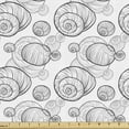 thumbnail image 1 of Snail Fabric by the Yard, Monochromatic Hand Drawn Nautical Sandy Beach Related Spiral Helix Shells, Decorative Upholstery Fabric for Sofas and Home Accents, White Charcoal Grey by Ambesonne, 1 of 5