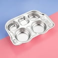 thumbnail image 4 of Homerr Stainless Steel Dinner Plate Safe Baby Feeding Dish Cartoon Design Stainless Steel Dinner Plate for Kids Children Compartment Tray, 4 of 6