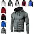 thumbnail image 5 of Caqnni Mens Slim Fit Zip up Hoodie Short Sleeve Thin Jacket Full Zip Sweatshirt with Kanga Pocket (Grey,3XL), 5 of 6