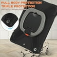 thumbnail image 5 of For iPad 9th/8th/7th Gen 10.2 inch 2021/2020/2019 Case, 360 Rotatable Handle Stand, Shoulder Strap, Drop-Proof Design, Black Gray, 5 of 7