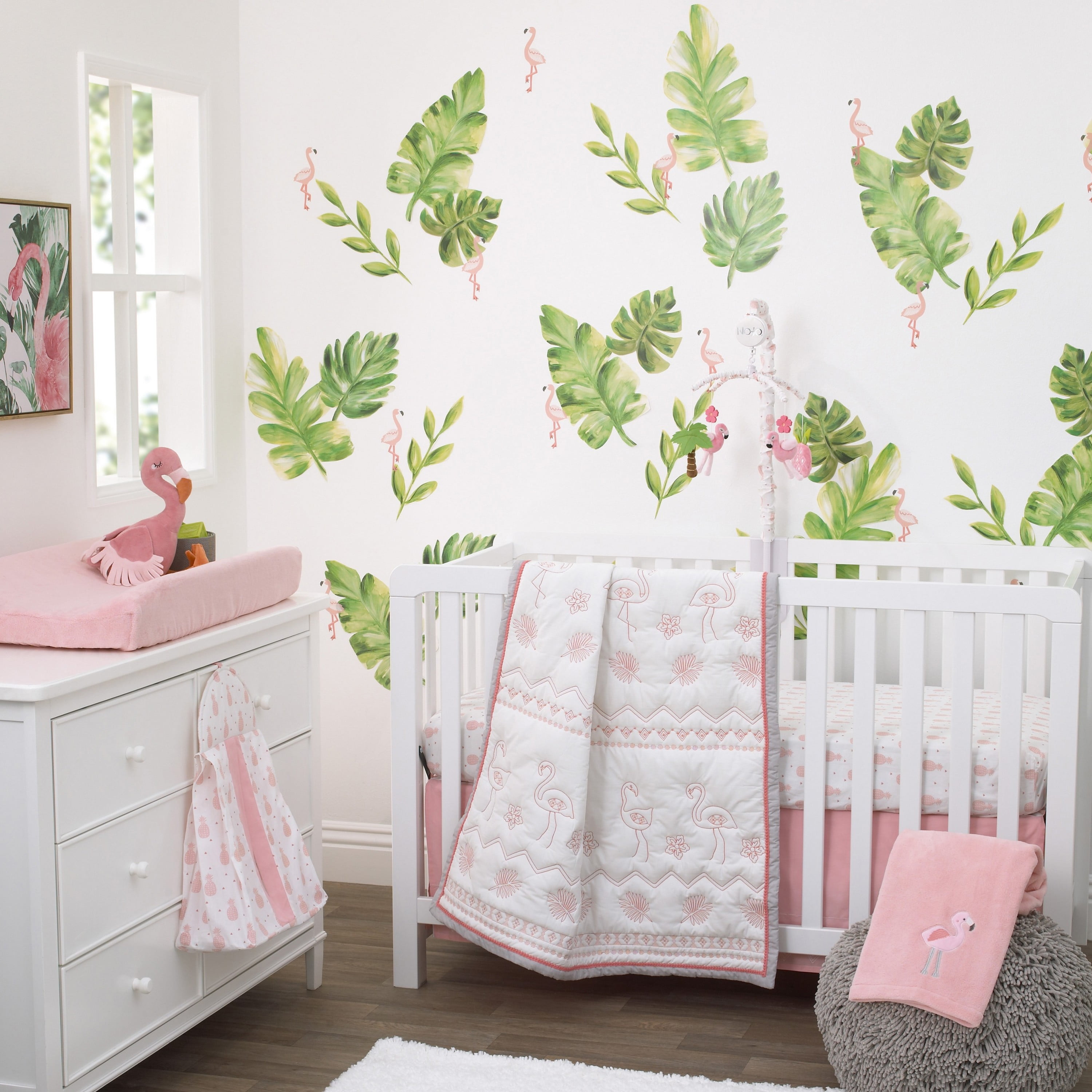 NoJo Tropical Flamingo Musical Crib Mobile Walmart