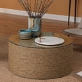 thumbnail image 3 of Jamie Young Co Harbor Round Coastal Rattan & Glass Coffee Table in Natural, 3 of 5