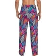 thumbnail image 3 of Goofa Tropical Leaves Printed Soft Pajama Pants for Men, Wide Leg Comfy Casual Lounge Yoga Pants-Small, 3 of 9