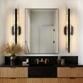 thumbnail image 2 of Matte Black Modern Bathroom Vanity Light 27 inch Dimmable LED Bath Bar Light Fixtures Over Mirror Wall Sconce Picture Lights for Paintings Cabinets Bedroom, 2 of 8