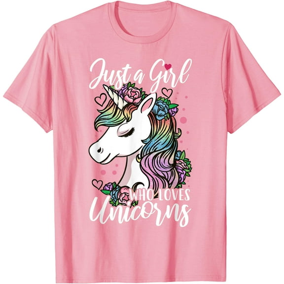 Unicorn Just a Girl Who Loves Unicorns Unisex T-Shirt for Men Women Kids Toddler