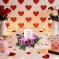 thumbnail image 6 of Mecorevxz Valentines Day 20cm Silk Rose Wreath Party Gathering Wedding Candlestick and Candle Decor Valentines Ambiance Enhancer(Purple), 6 of 7