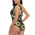 thumbnail image 5 of Yiaed Sunflowers Print Women One Piece Swimsuits Tummy Control One Shoulder Bathing Suits Pattern Ruffle Swimwear-Small, 5 of 8