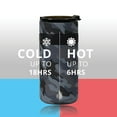 thumbnail image 3 of Elemental Duo-Sip 2 in 1 Travel Coffee Tumbler with 100% Leak Proof Lid & Slim Can Cooler Insulator for 12oz Slim Cans, Triple Walled Stainless Steel for Hard Seltzer & Hot/Cold Drinks - Black Camo, 3 of 7