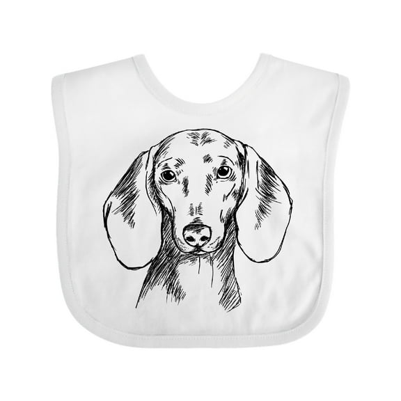Inktastic Dachshund Sketch Portrait Boys or Girls Baby Bib