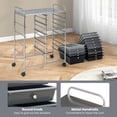 thumbnail image 5 of 15 Drawer Rolling Storage Cart, Drawer Organizer with Wheels, Scrapbook Paper Office School Organizer,Black & Gray, 5 of 7
