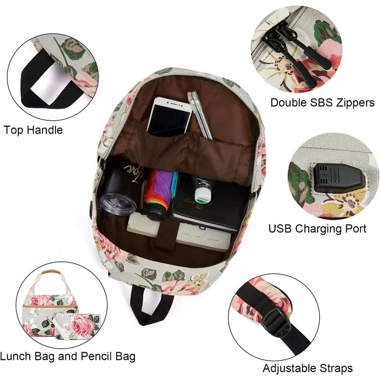 Bluboon teens backpack set outlet canvas girls school bags