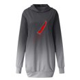 thumbnail image 4 of Fartey Halloween Bloody Printed Hoodies Dress for Women Oversized Long Sleeve Gradient Sweatshirts Dress Trendy Fall Round Neck Mini Hooded Dress with Pockets, 4 of 4
