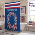thumbnail image 5 of Independence Day Shower Curtain, 48" x 72", U. S. Flag Candy Cane Blue Fern Bow Wreath Stripes Waterproof Bathroom Curtain Washable Shower Curtain Set with 12 Hooks, 5 of 9