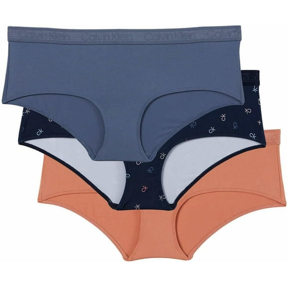 Calvin Klein Women Hipster 3 Pack (Blue, Large)