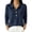 #Dark Blue 1, variant on Vynhevius Women's Collared Henley Sweater Solid Button Neck Long Sleeve Loose Knit Fall Casual Pullover Knit Tops