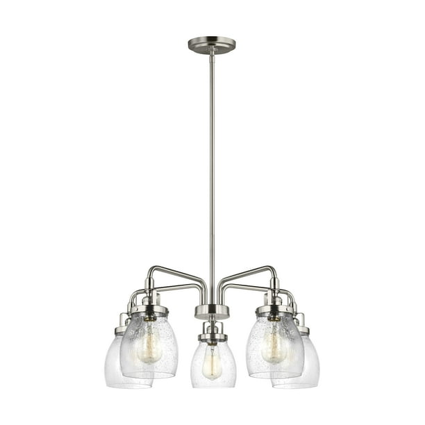 Newhouse Lighting Five Light Chandelier Hanging Modern Fixture Brushed Nickel Finish Com Newhouse Lighting Five Light Chandelier, Satin Nickel Light Fixtures