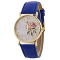 thumbnail image 4 of NUZYZ Women Arabic Number Rose Flower Round Dial Faux Leather Band Quartz Wrist Watch, 4 of 5