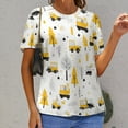 thumbnail image 6 of Excavator Construction Vehicle Truck Women's T-Shirt Short Sleeve T Shirts Tops Tee Ladies Loose T, 6 of 6