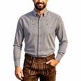 thumbnail image 4 of Oktoberfest Bavarian Shirt Men Multicolor Plaid Embroidered Button Down Shirt for Festive Stand Collar Tee Alternative with Unique Pattern Shirt Tops, 4 of 4
