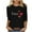 Black C, variant on WRKEKC 3/4 Sleeve Tops for Women Round Neck Valentine Print Casual Loose Fit T Shirt for Daily Wear and Style