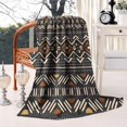 thumbnail image 2 of Boho Brown and Beige Ethnic Pattern Blanket,Comfortable Soft Lamb Wool Throw Blanket,All Season,Warm Lightweight Blankets for Sofa Bed Couch Living Room Chair,50"x60", 2 of 4