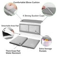 thumbnail image 4 of Active Mind Ltd Collapsible Baby Bath Kneeler Pad & Faucet Cover Set - Non-Slip Bathtub Knee/Elbow Protector with Silicone Spout Guard, Toy Organizer & 2 Bath Toys, Infant Bath Safety Essentials,Gray, 4 of 7