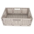 thumbnail image 1 of Large Grey Collapsible Plastic Storage Crate - Durable Hollow Breathable Design with Side Handles, Space-Saving Foldable Organizer for Home, Office, Laundry Room, RVs, Ideal for Toys, Documents and, 1 of 6