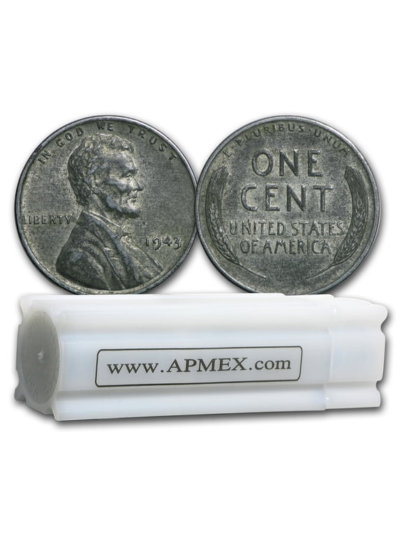 Collectible 1943-P-D-S Lincoln Steel Cent 50-Coin Roll Avg Circ