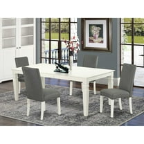 East West Furniture Dining Room Set Linen White, LGDR5-LWH-07