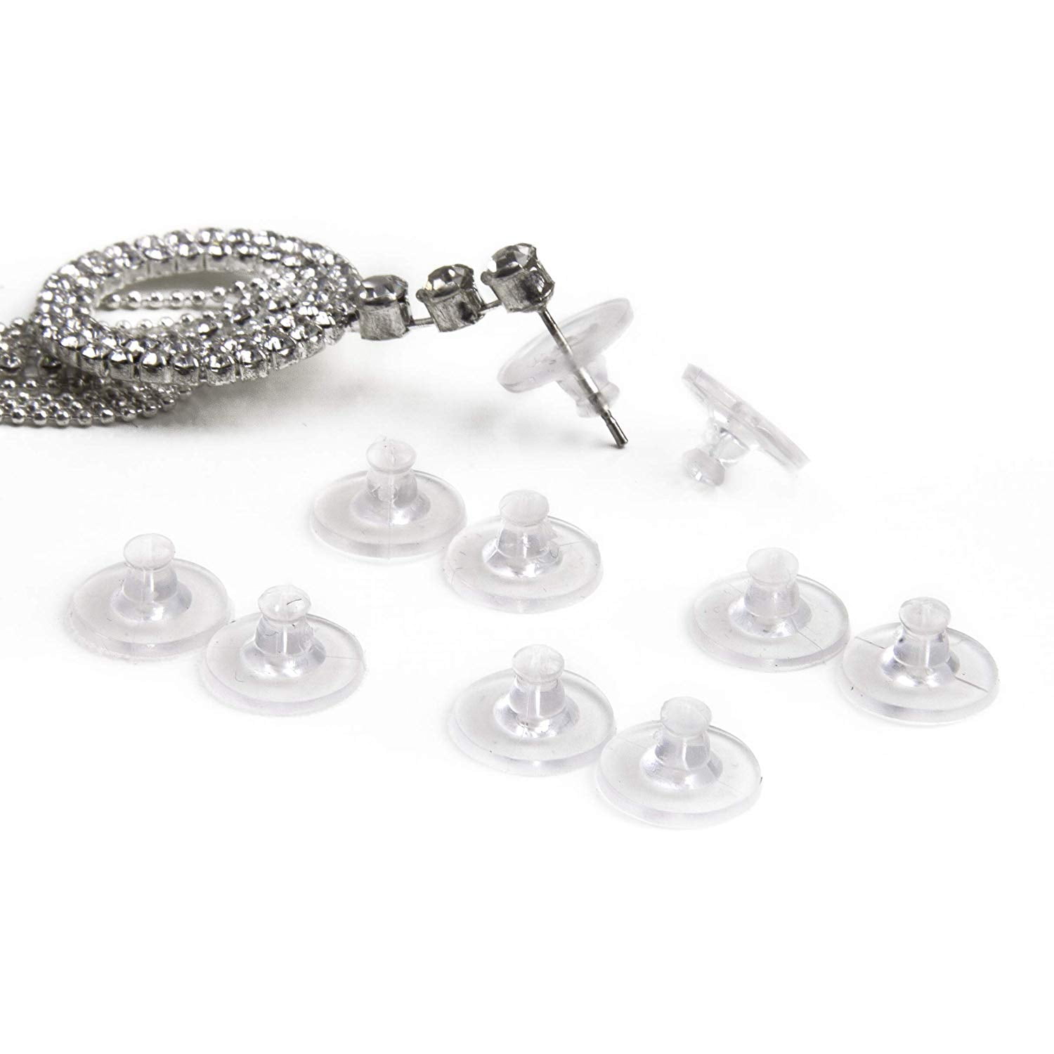 E'arrs Plastic Earring Backs Clear Support Discs Clear Diskies 2 5 Pairs