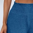 thumbnail image 3 of Women Flare Ribbed Pants High Waist Elastic Wide Leg Sweater Pant Lounge Pajama Pants Comfy Open Bottoms Palazzo, 3 of 6