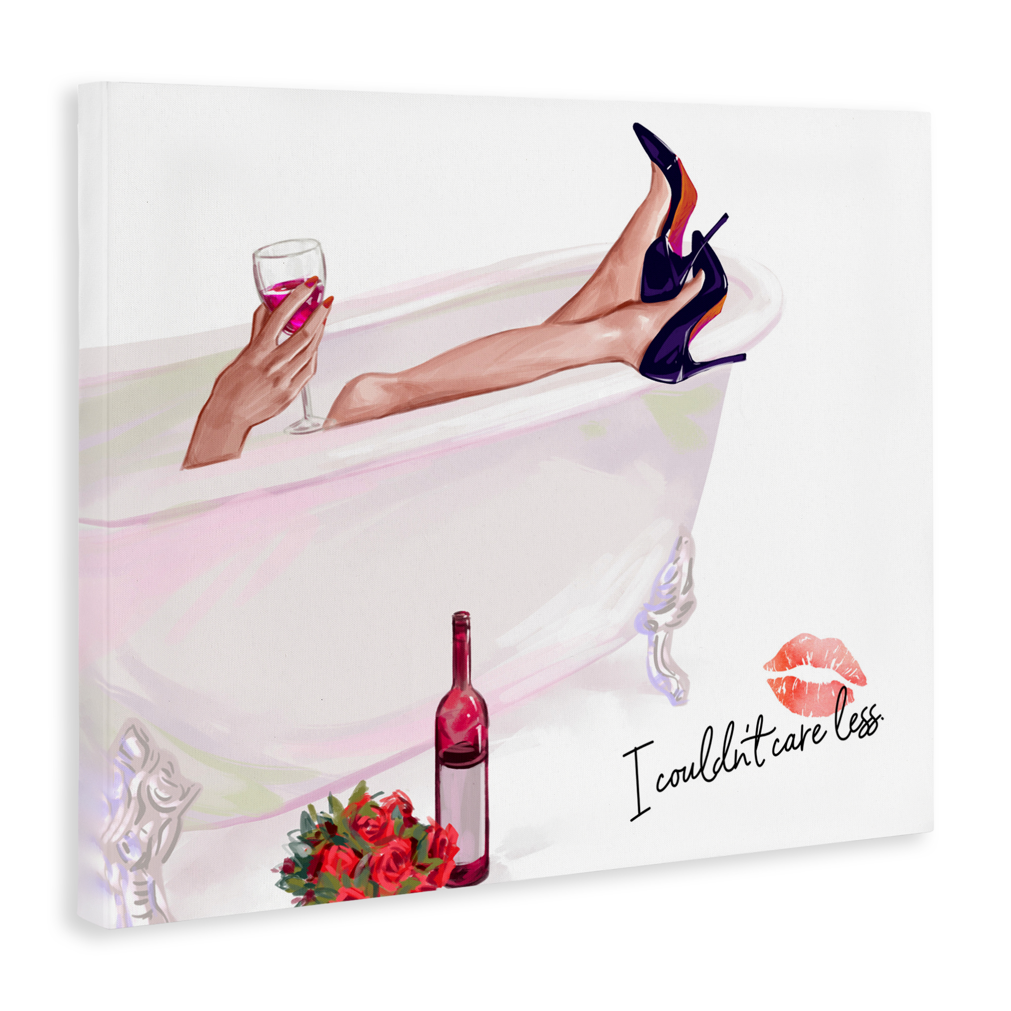 Couldn't Care Less Tub Canvas Wall Art, design by Ziwei Li