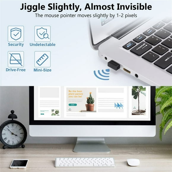 TIMIFIS Mouse Mouse Jiggler Undetectable USB Mover NO Software Required Black Gift