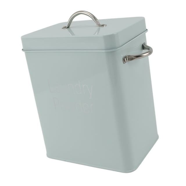 Contenedor De Polvo De Lavandería, Caja De Almacenamiento De Polvo De Lavandería De Metal De Acero Inoxidable, Recipiente De Sala De Lavandería Con Manijas, Cuchara Para