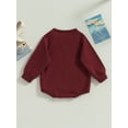thumbnail image 5 of Baby Boy Girl Sweatshirt Romper Oversized Sweater Onesie Basic Solid Crewneck Long Sleeve Romper Fall Winter Clothes, 5 of 8