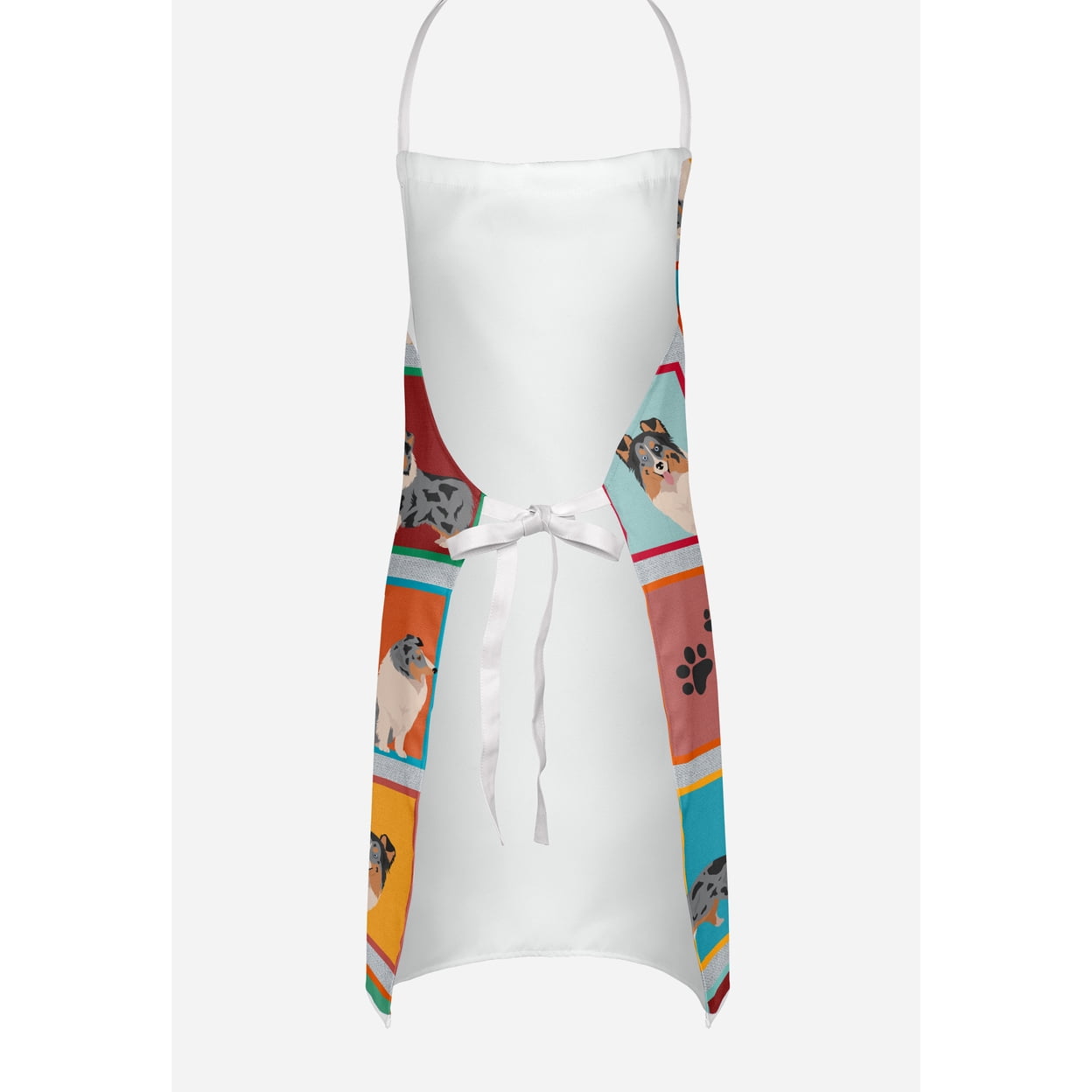 Lots of Blue Merle Sheltie Apron 27 in x 30 in