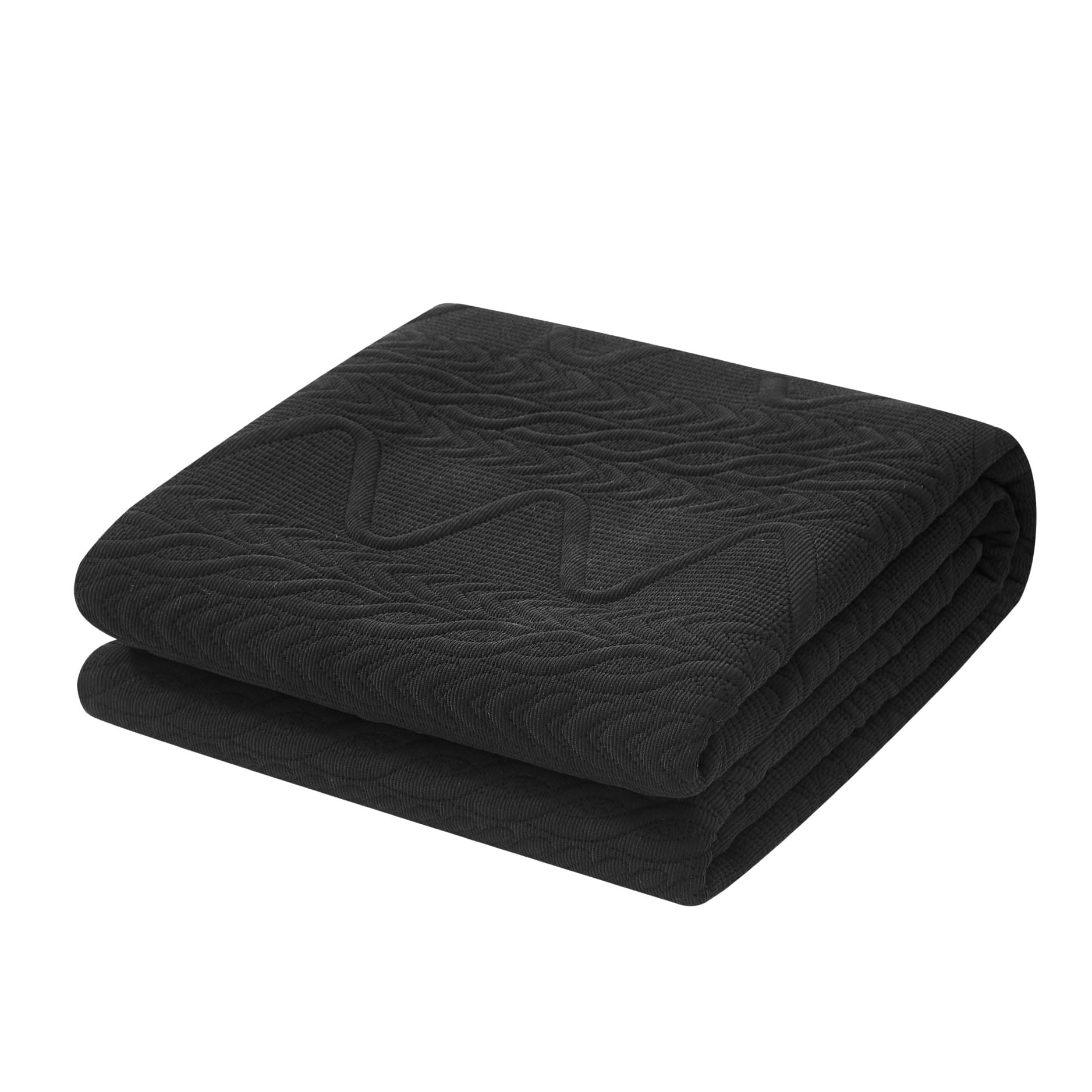 Mainstays Stitched Corded Quilt, Black, Full/Queen Bedding