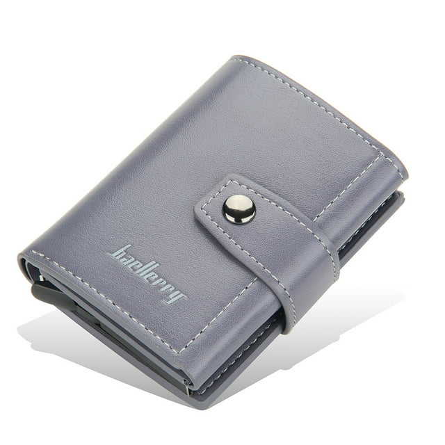 Tarjetero para hombre, tarjetero automático con hebilla elástica de Europa y América, tarjetero de aluminio y metal