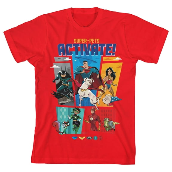 DC League Of Super Pets Heroes And Pets Youth Red T-shirt