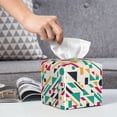 thumbnail image 6 of Lsque Colorful Spots Printed Tissue Box Cover Holder, Facial Paper Organizer Dispenser,Square with Bottom Belt, PVC Leather Decorative Organizer, 6 of 8